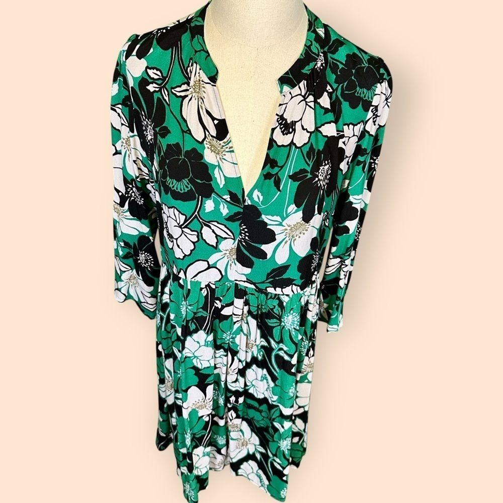 Maeve by Anthropologie ‘Juno’ Printed Dress in Green, Black & White Floral Sz M - Picture 15 of 15